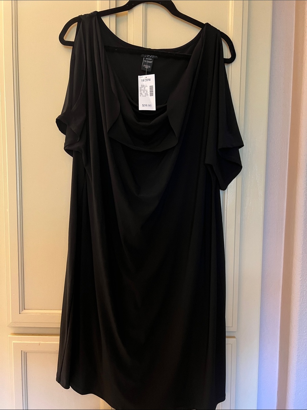 New with tags NWT Lane Bryant Black Cold-Shoulder Cowl-Neck Dress sz 18/20